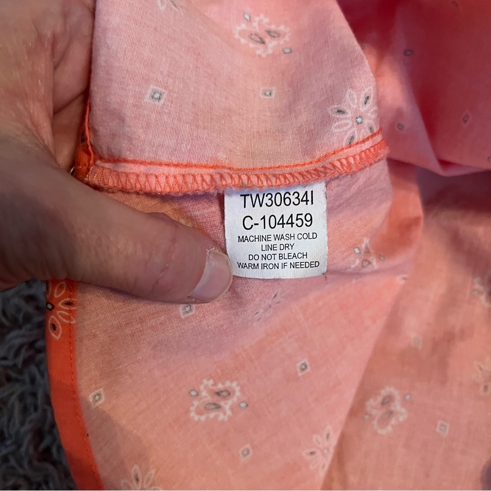 ROCKIES x Vintage Coral Bandana Print Pearl Snap Western Shirt Sz S Like New - Picture 9 of 12